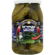 Teshchiny Recepty - Po Krymski Pickled Cucumbers with Grape Leaves 900ml