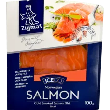 Zigmas - Smoked Sliced Salmon Fillet in Vacuum 100g