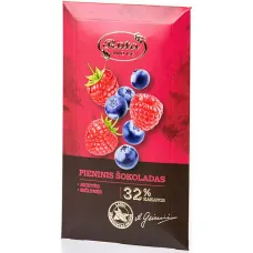 Ruta - Milk Chocolate with Raspberry and Blueberry 90g