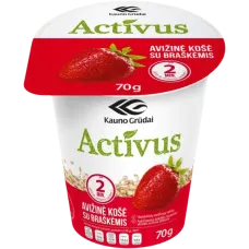 Kauno Grudai - Activus Oatmeal Porridge with Strawberries 60g