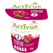 Kauno Grudai - Activus Oatmeal Porridge with Raspberries 70g