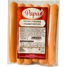 Papa - Extra Chicken Frankfurters 250g / Crenwursti Cu Pui Extra