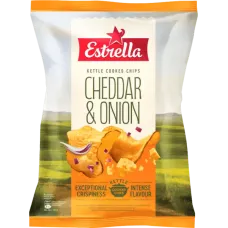 Estrella - Kettle Potato Crisps Chedar and Red Onion 120g