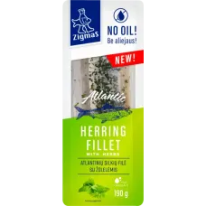 Zigmas - Salted Atlantic Herring Fillets with Herbs without Oil 190g