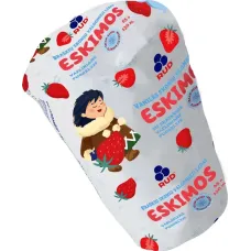 Eskimo - Plombyr Ice Cream with Pieces of Strawberries and Strawberry Jam in Wafer Cup 130ml