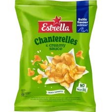 Estrella - Flat Cut Potato Chips with Taste of Chanterelles and Cheese Sauce 170g