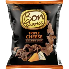 Bon Chance - Dark Bread Crisps with Triple Cheese 120g