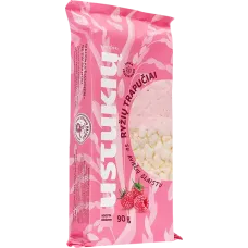 Ustukiu Malunas - Rice Cakes with Raspberry Coating 90g