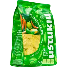 Ustukiu Malunas - Mini Lentils Crisps Lime and Chili Flavor 70g