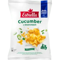 Estrella - Flat Cut Potato Chips with Taste of Cucumber and Sourcream 170g