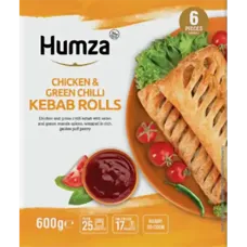 Humza - Chicken Green Chilli Kebab Rolls 600g