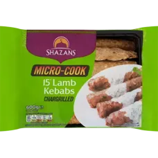 Shazans - Frozen Lamb Kebabs Microcook 600g
